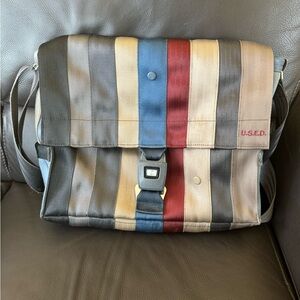Reposhing, unused by me. Cool messenger bag. Made from airline lapbelts (unused)